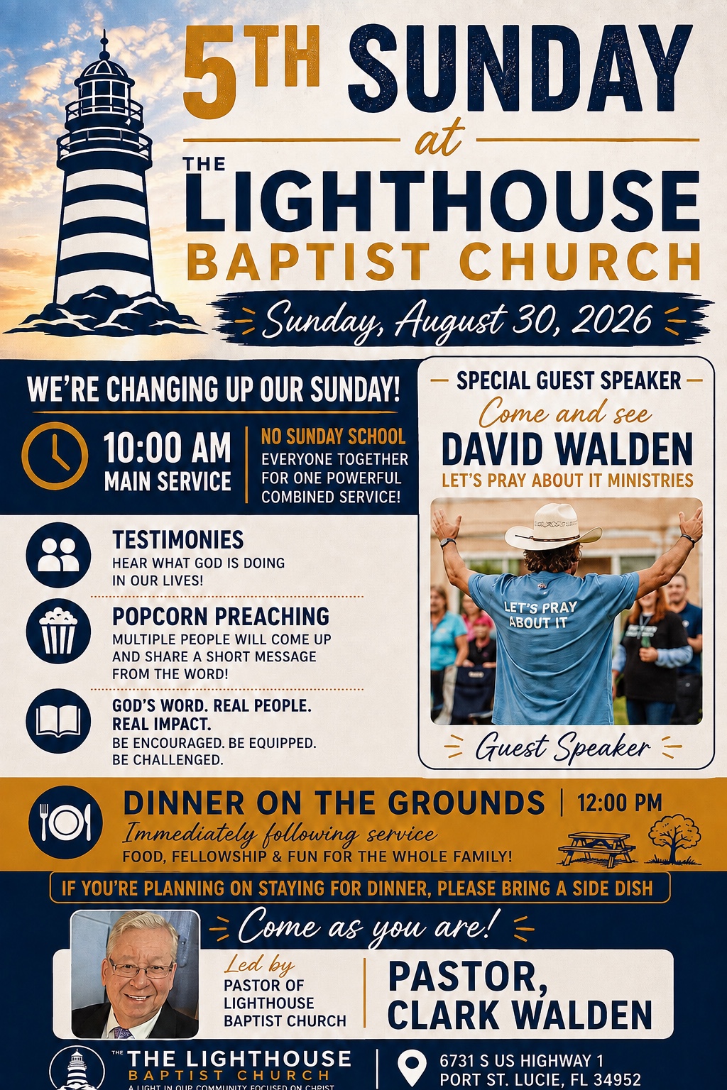5th Sunday at The Lighthouse Baptist Church, August 30, 2026